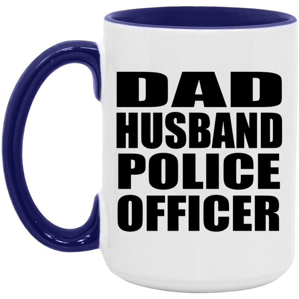 Dad Husband Police Officer - 15oz Accent Mug Purple