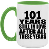 101st Anniversary 101 Years Still In Love After These Years - 15oz Accent Mug Green