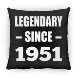 73rd Birthday Legendary Since 1951 - Throw Pillow Black