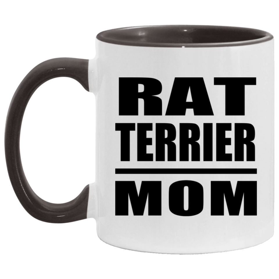 Rat Terrier Mom - 11oz Accent Mug Black