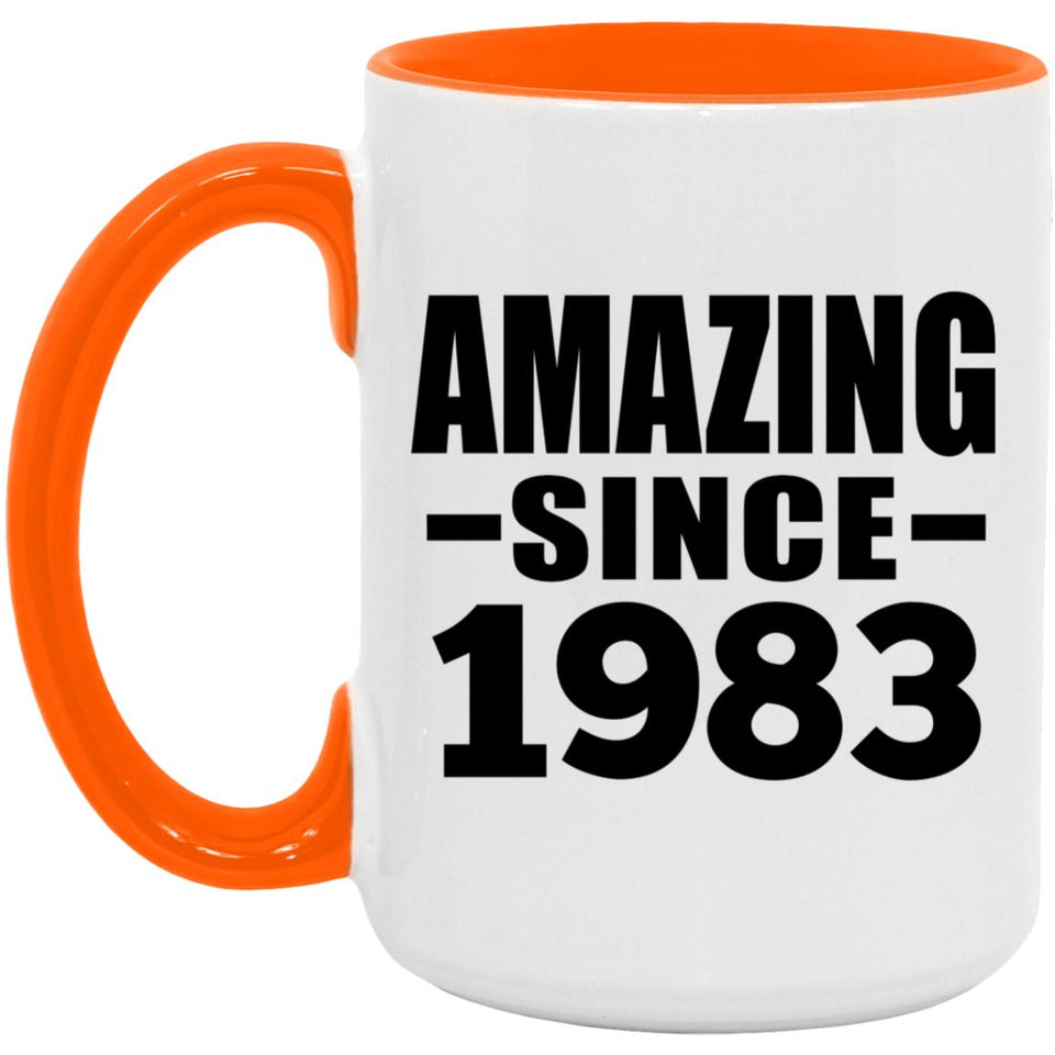 41st Birthday Amazing Since 1983 - 15oz Accent Mug Orange