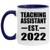 Teaching Assistant Established Est. 2022 - 11oz Accent Mug Purple
