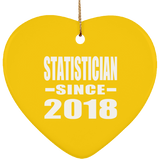 Statistician Since 2018 - Heart Ornament