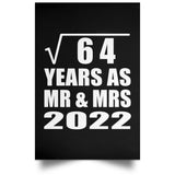 8th Anniversary Square Root of 64 Years As Mr & Mrs 2022 - Poster Portrait