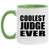 Coolest Judge Ever - 11oz Accent Mug Green
