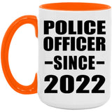 Police Officer Since 2022 - 15oz Accent Mug Orange