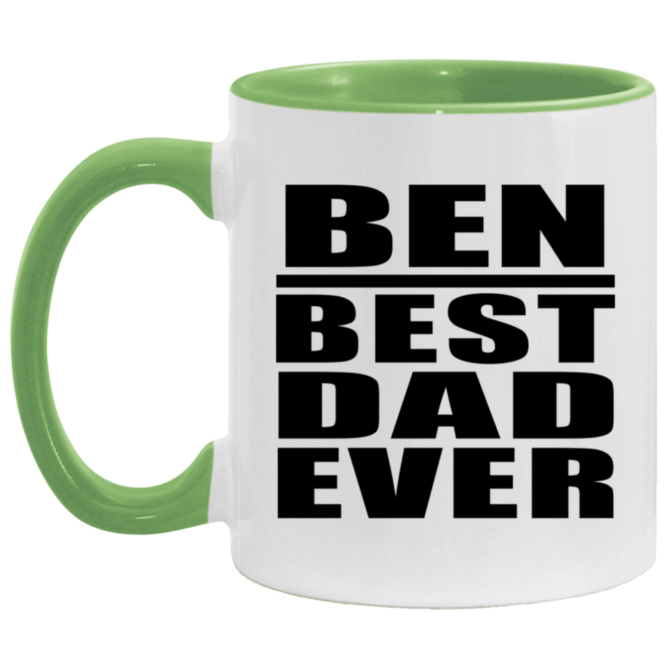 Ben Best Dad Ever - 11oz Accent Mug Green
