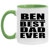 Ben Best Dad Ever - 11oz Accent Mug Green