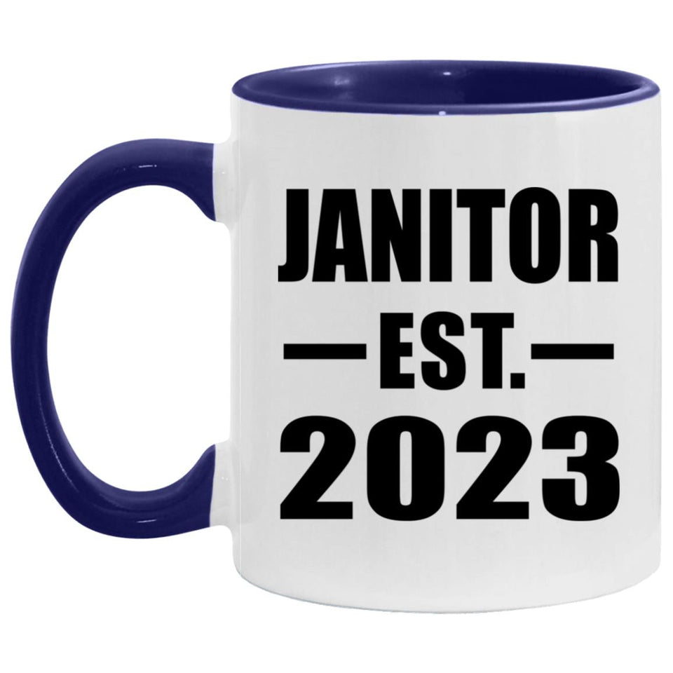 Janitor Established Est. 2023 - 11oz Accent Mug Purple