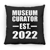 Museum Curator Established EST. 2022 - Throw Pillow Black