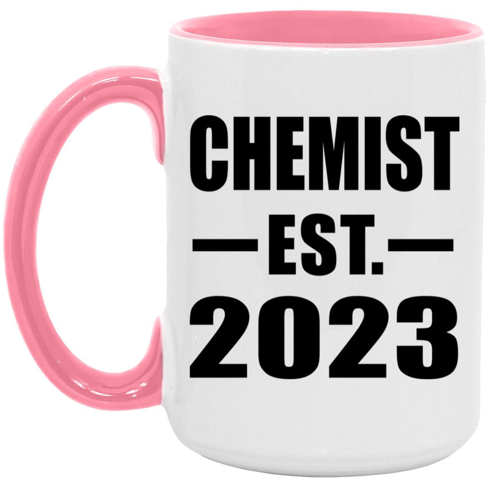Chemist Established EST. 2023 - 15oz Accent Mug Pink