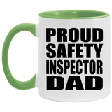 Proud Safety Inspector Dad - 11oz Accent Mug Green