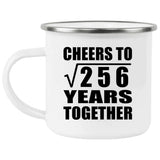 16th Anniversary Cheers To Square Root of 256 Years Together - 12oz Camping Mug
