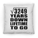 57th Anniversary Square Root of 3249 Years Lifetime To Go - Throw Pillow
