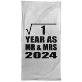 1st Anniversary Square Root of 1 Year As Mr & Mrs 2024 - Hand Towel