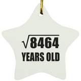 92nd Birthday Square Root of 8464 Years Old - Star Ornament