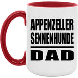 Appenzeller Sennenhunde Dad - 15oz Accent Mug Red