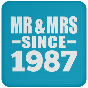37th Anniversary Mr & Mrs Since 1987 - Drink Coaster