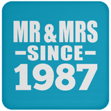 37th Anniversary Mr & Mrs Since 1987 - Drink Coaster