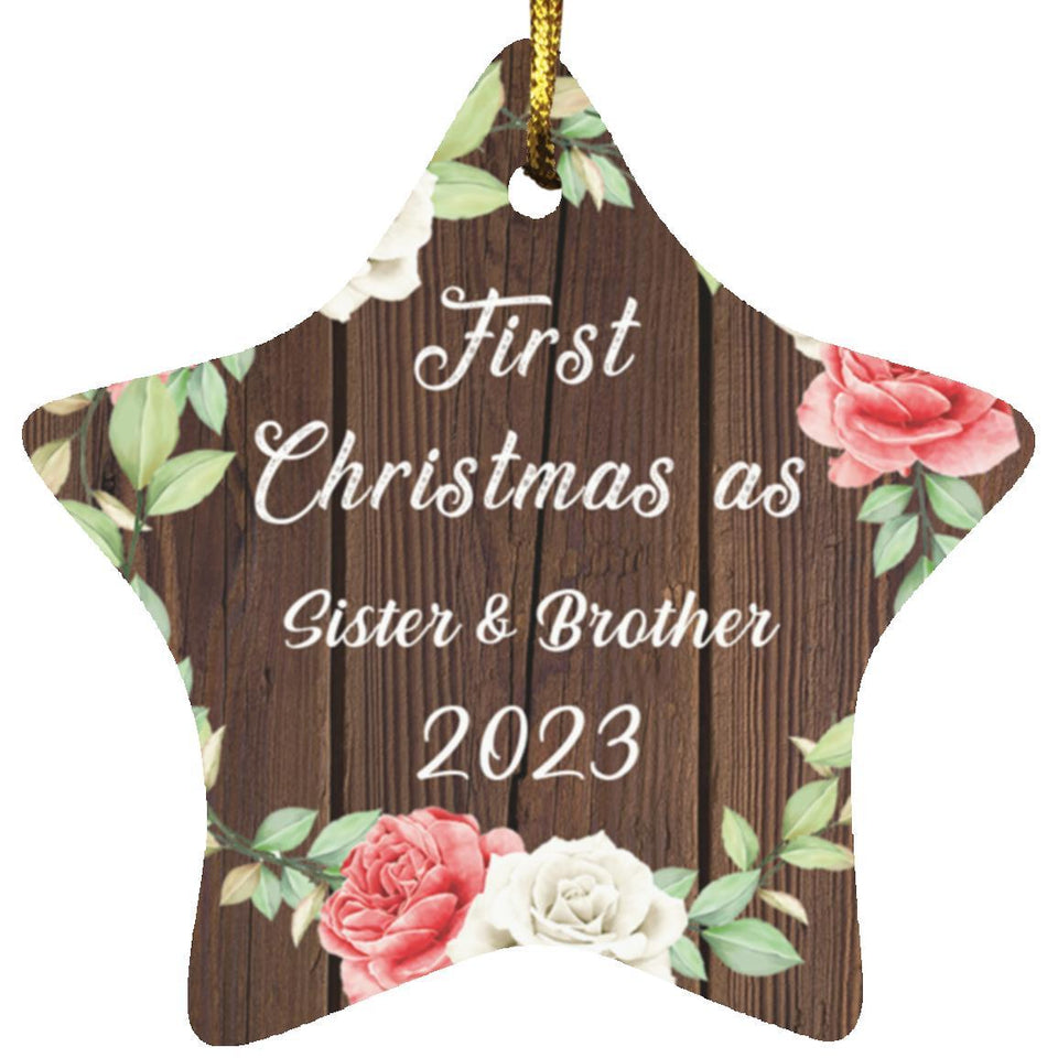 First Christmas As Sister & Brother 2023 - Star Ornament A