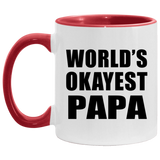 World's Okayest Papa (Grandpa) - 11oz Accent Mug Red