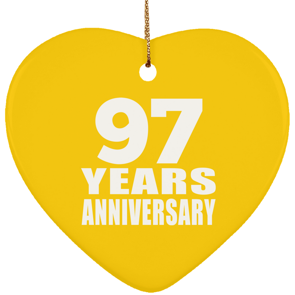 97th Anniversary 97 Years - Heart Ornament