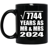 88th Anniversary Square Root of 7744 Years As Mr & Mrs 2024 - 11oz Coffee Mug Black