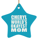 Cheryl World's Okayest Mom - Star Ornament