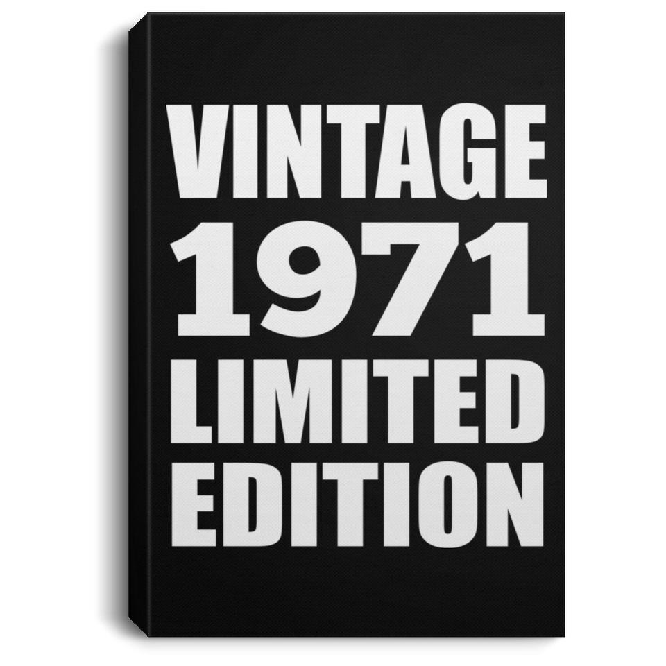 53rd Birthday Vintage 1971 Limited Edition - Canvas Portrait