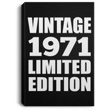 53rd Birthday Vintage 1971 Limited Edition - Canvas Portrait