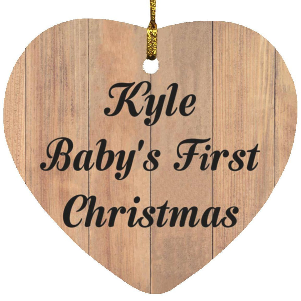 Kyle Baby's First Christmas - Heart Ornament C