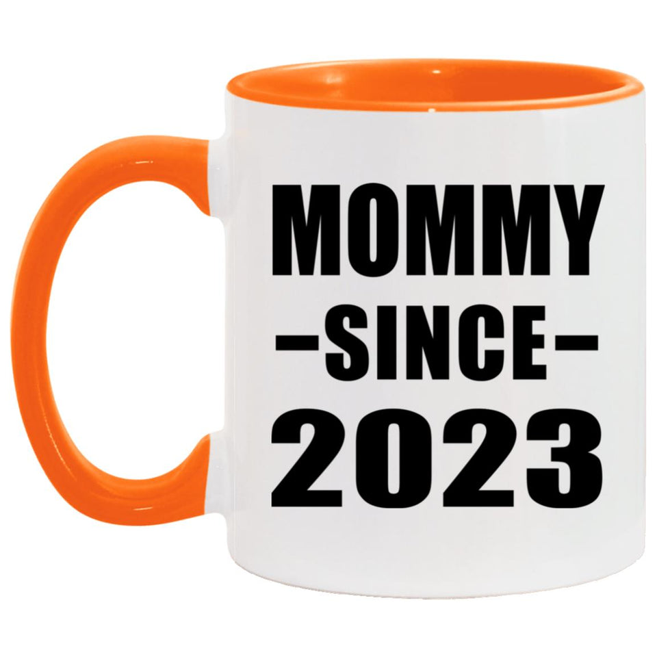 Mommy Since 2023 - 11oz Accent Mug Orange