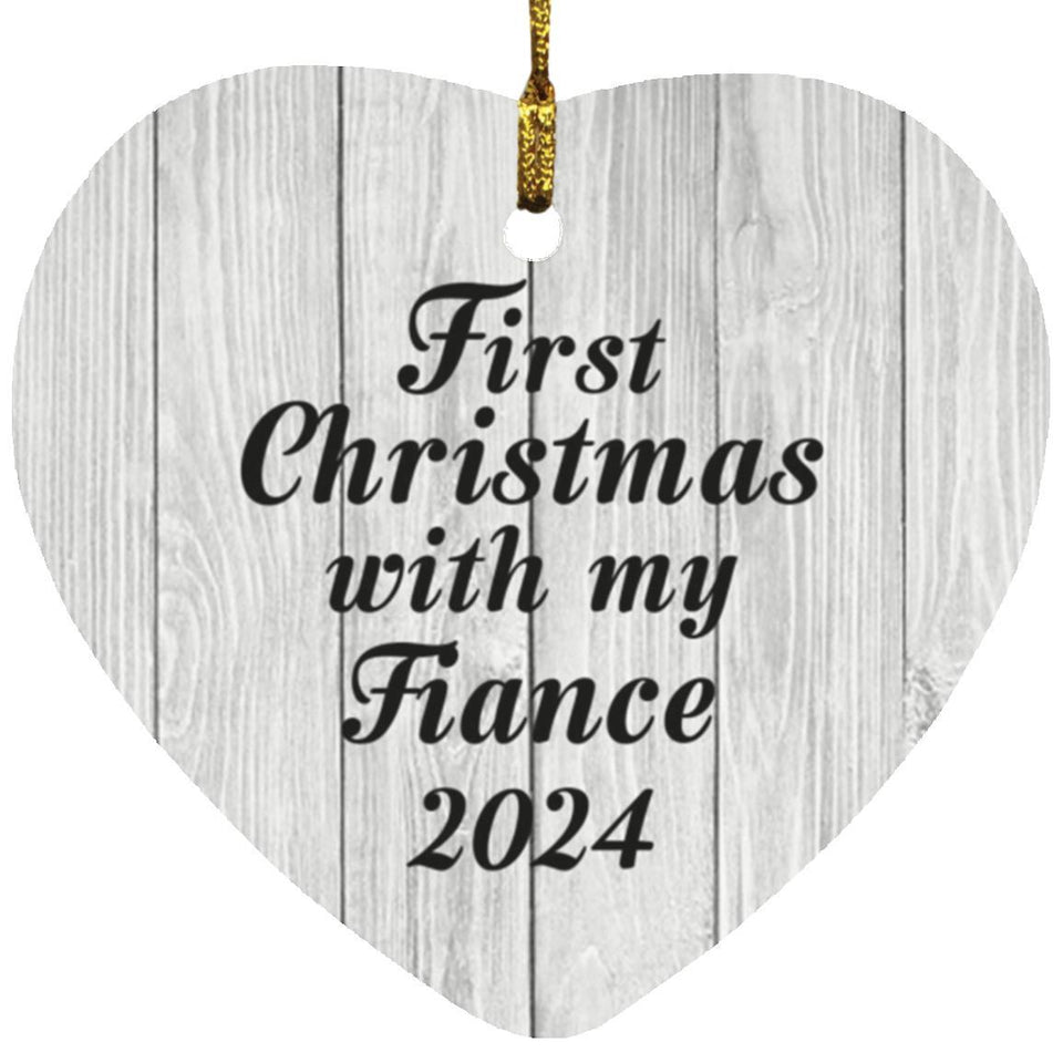 First Christmas With My Fiance 2024 - Heart Ornament F