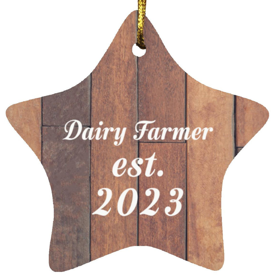 Dairy Farmer Established Est. 2023 - Star Ornament E