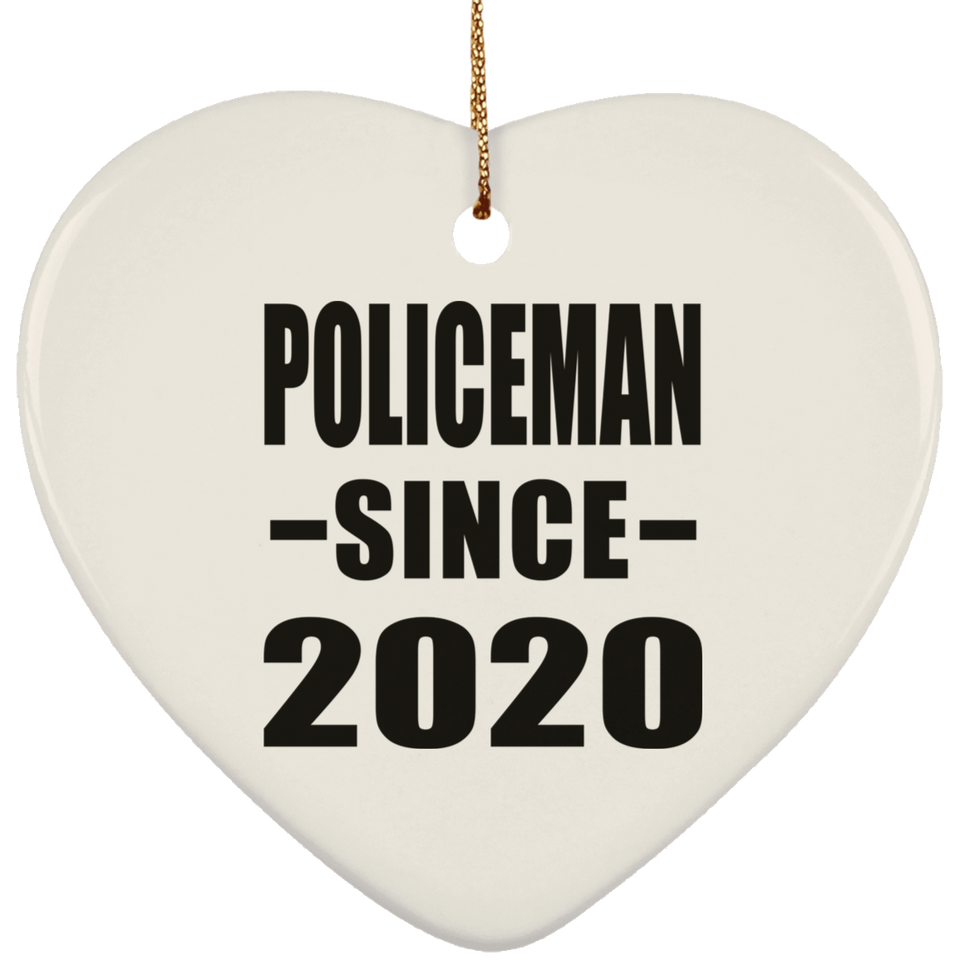 Policeman Since 2020 - Heart Ornament