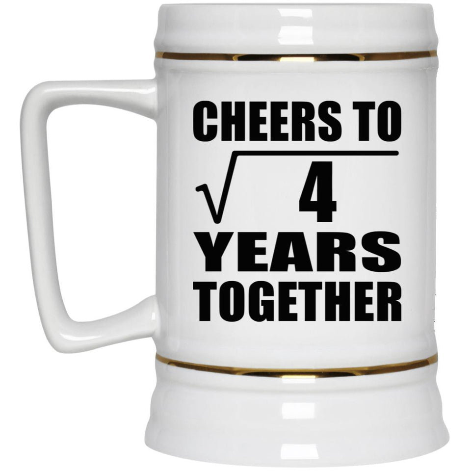 2nd Anniversary Cheers To Square Root of 4 Years Together - Beer Stein