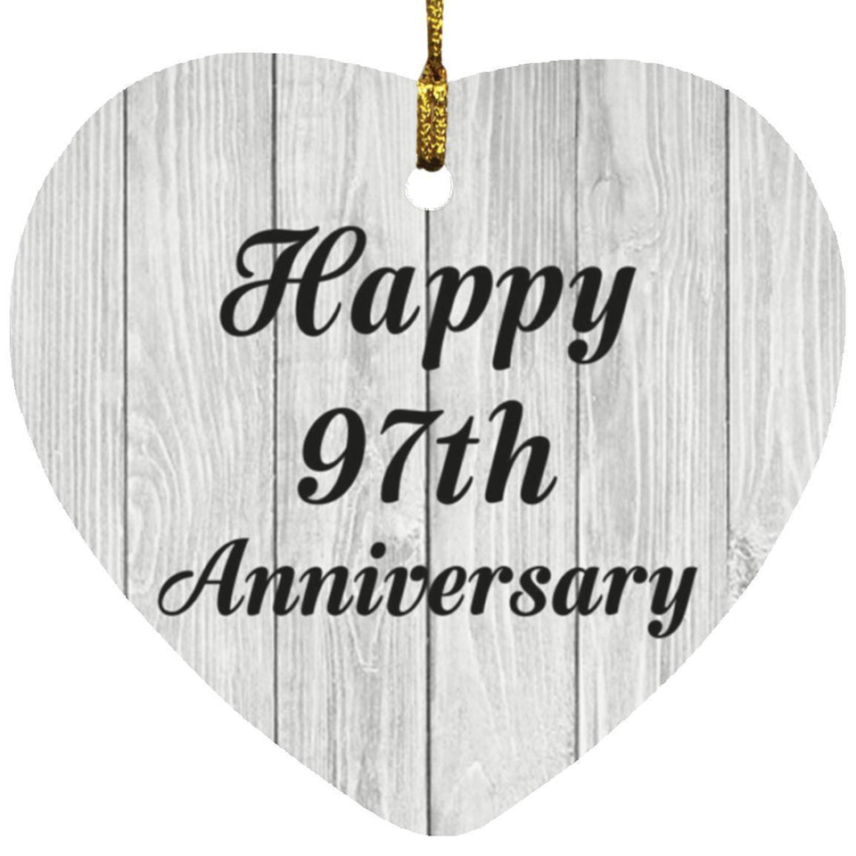 Happy 97th Anniversary - Heart Ornament F
