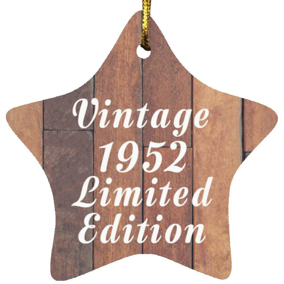 72nd Birthday Vintage 1952 Limited Edition - Star Ornament E