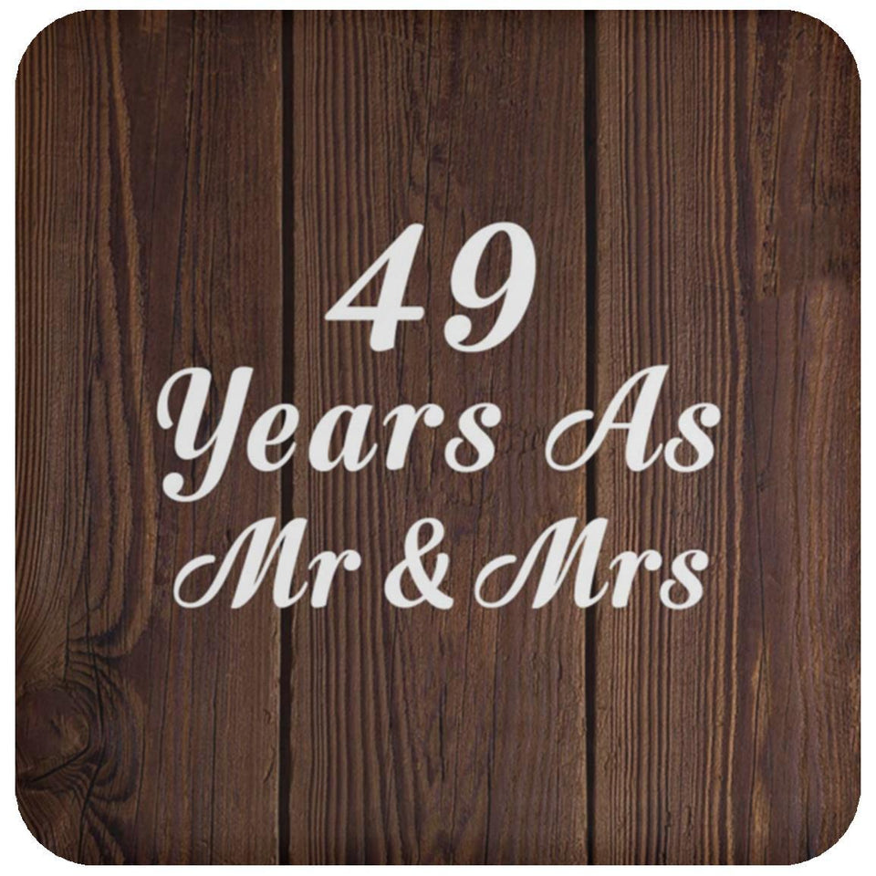49th Anniversary 49 Years As Mr & Mrs - Drink Coaster D