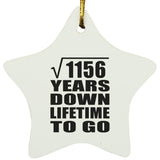 34th Anniversary Square Root of 1156 Years Lifetime To Go - Star Ornament