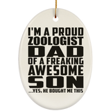Proud Zoologist Dad Of Awesome Son - Oval Ornament