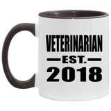 Veterinarian Established EST. 2018 - 11oz Accent Mug Black