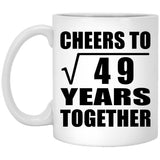 7th Anniversary Cheers To Square Root of 49 Years Together - 11oz Coffee Mug