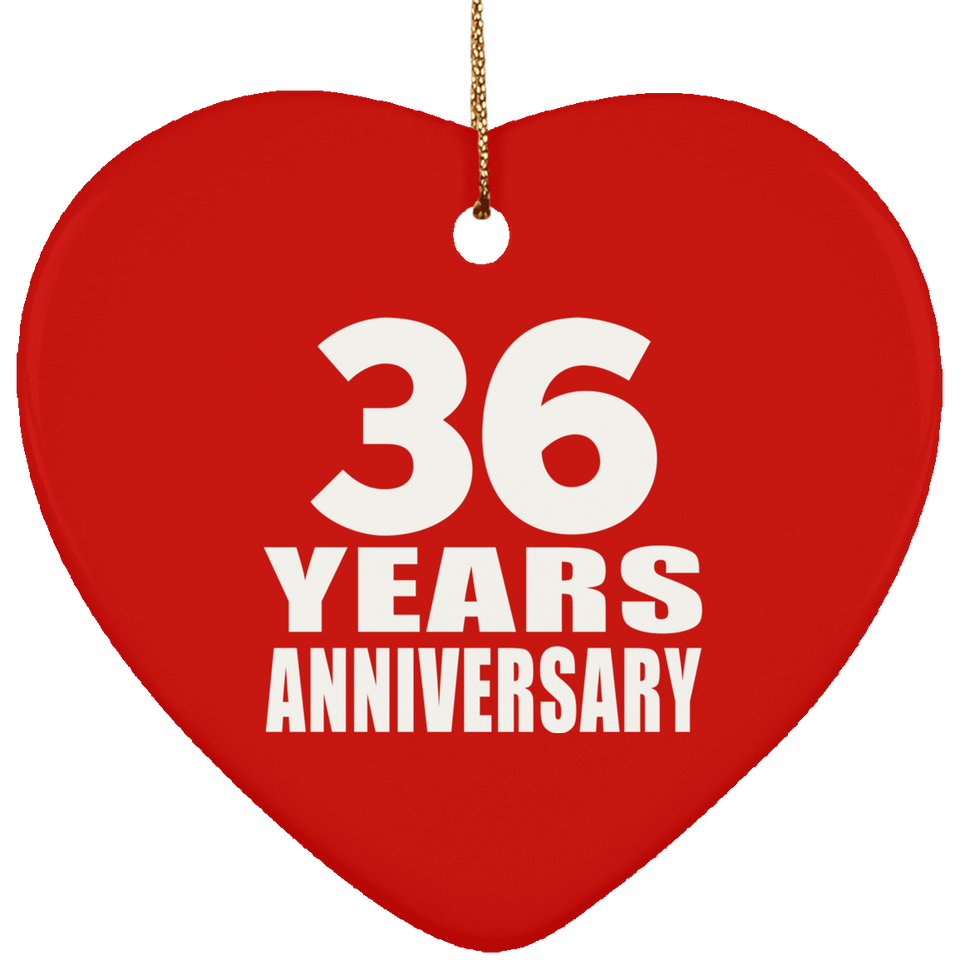 36th Anniversary 36 Years - Heart Ornament