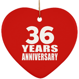 36th Anniversary 36 Years - Heart Ornament