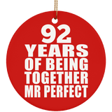 92nd Anniversary 92 Years Of Being Mr Perfect - Circle Ornament