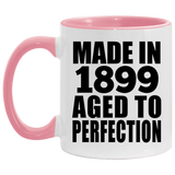 125th Birthday Made In 1899 Aged To Perfection - 11oz Accent Mug Pink