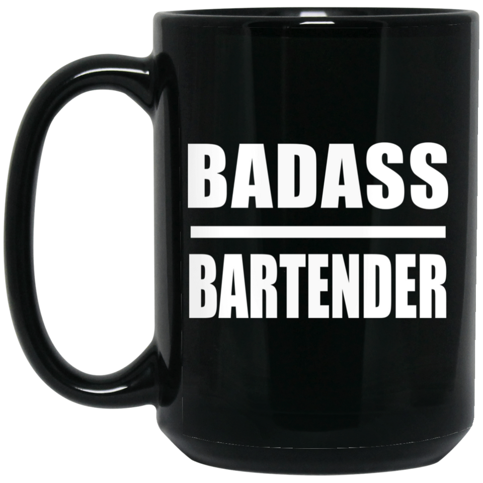 Badass Bartender - 15oz Coffee Mug Black