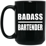 Badass Bartender - 15oz Coffee Mug Black