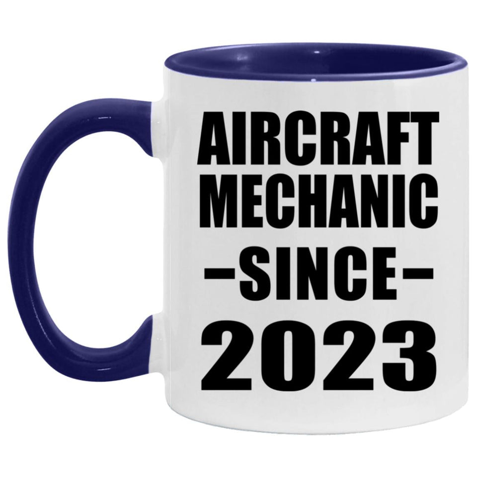 Aircraft Mechanic Since 2023 - 11oz Accent Mug Purple